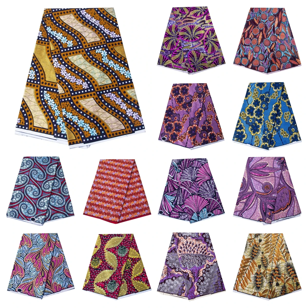 

Блестящая африканская ткань Анкара, ткань с восковым принтом, 6 ярдов, ткань для праздничного платья, горячее тиснение, шитье, ткань, ремесло, 100% хлопок