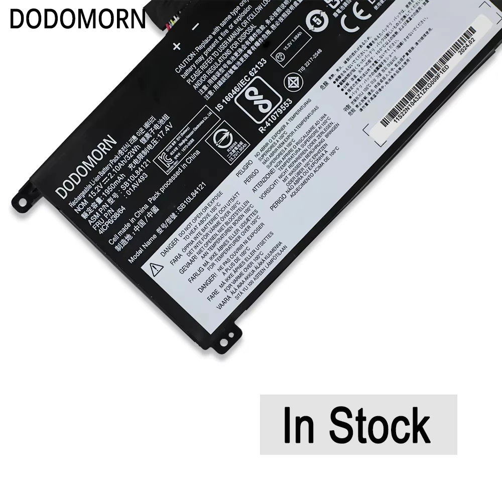 New 01AV493 Laptop Battery For Lenovo ThinkPad T570 T580 P51s P52s 00UR890 00UR892 SB10L84121 SB10L84123