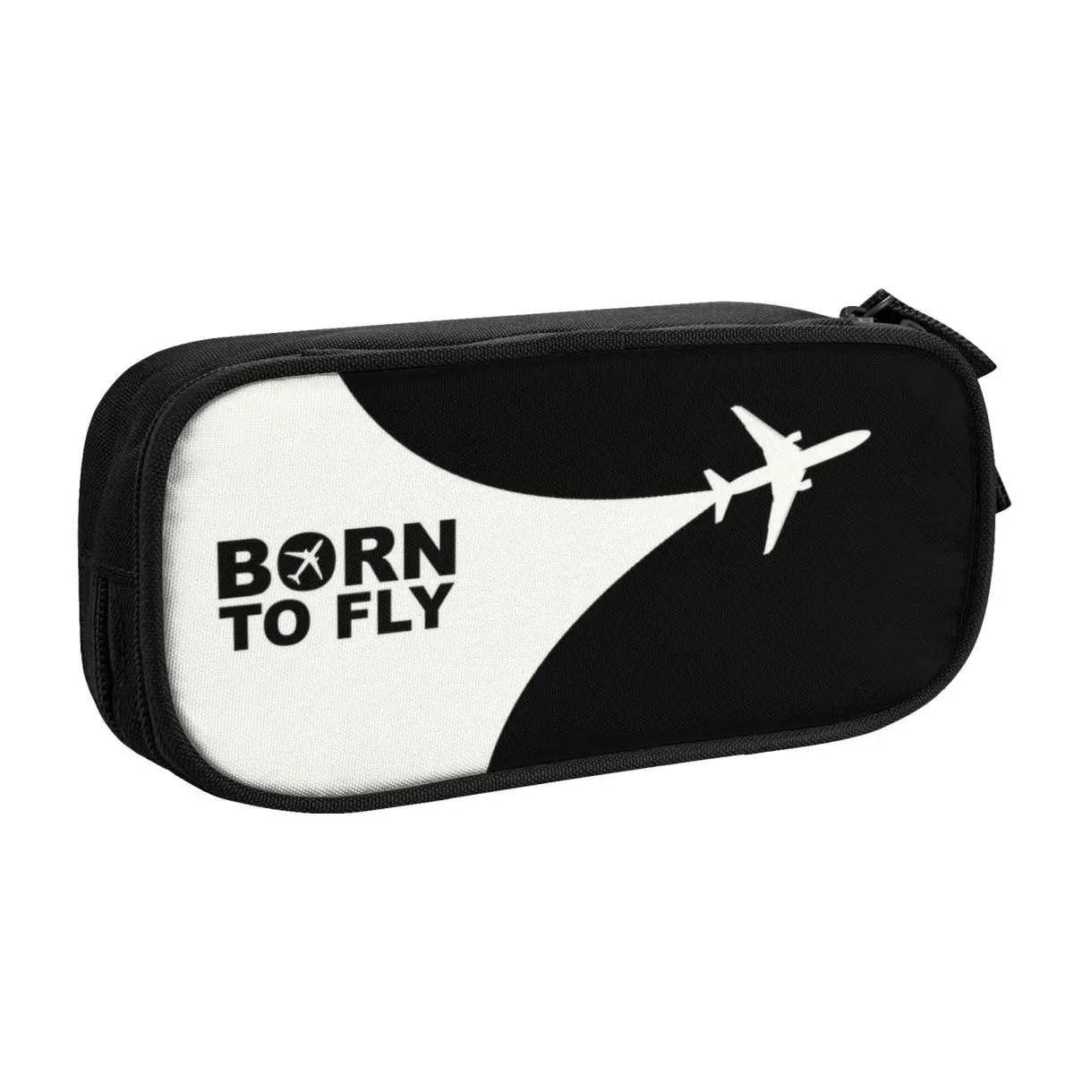 Custom Born To Fly Plane Pencil Cases for Boy Girl Large Capacity Aviation Aviator Flight Pilot Pen Bag Box School Accessories