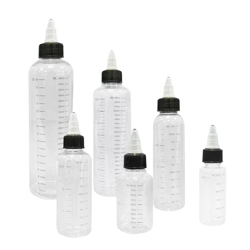 20pcs 30ml-500ml Plastic Ink Bottles W/ Twist Top Plastic Drops Bottles Refillable Containers For Tattoo Pigment Ink Liquid Oils