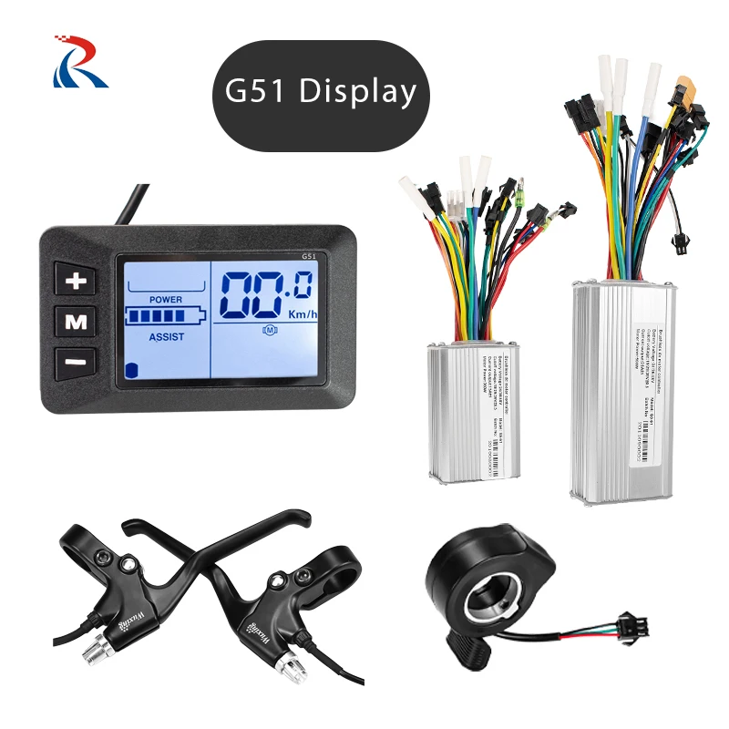 Ebike Brushless Controller 17A 25A 24V 36V 48V G51 LCD Display 250W 350W 500W for Electric Brushless Motor Electric Scooter part