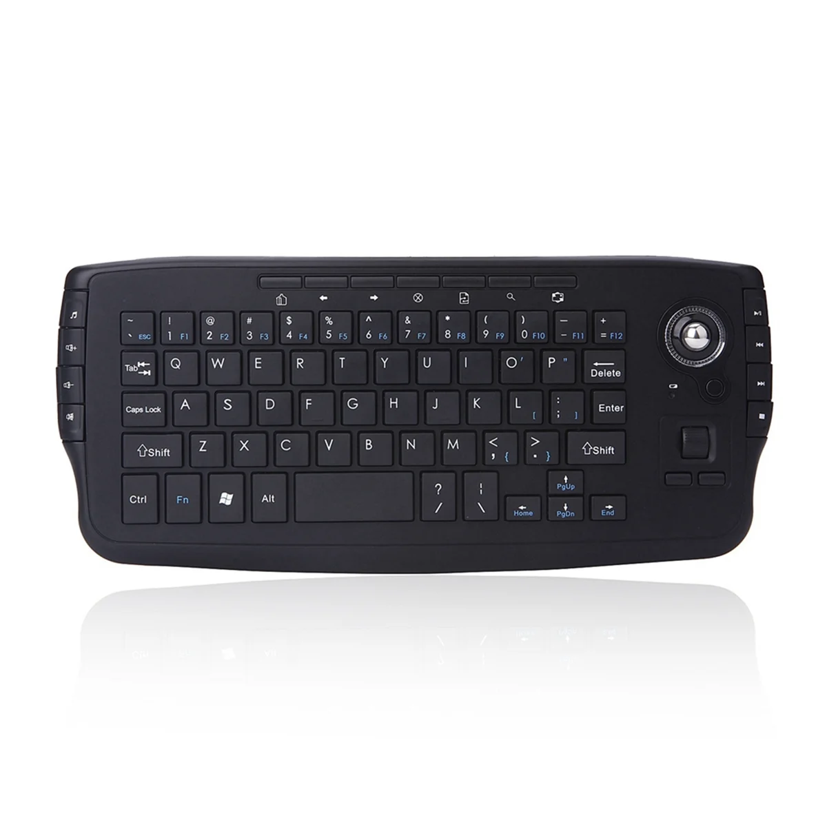 N84R 2.4G Wireless Ergonomic Mini Keyboard Gaming Keyboard with 15 Multimedia Keys and Trackball