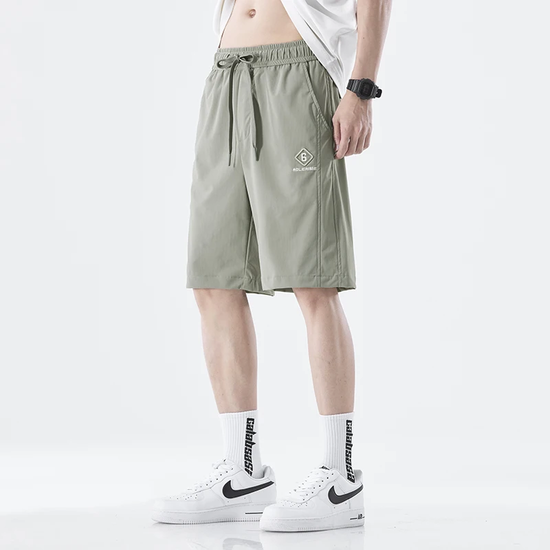 Brand Clothing Summer Small Grid Pattern Plaid Men's Shorts Thin Loose Drawstring Elastic Waist Holiday Casual Beach Short Male