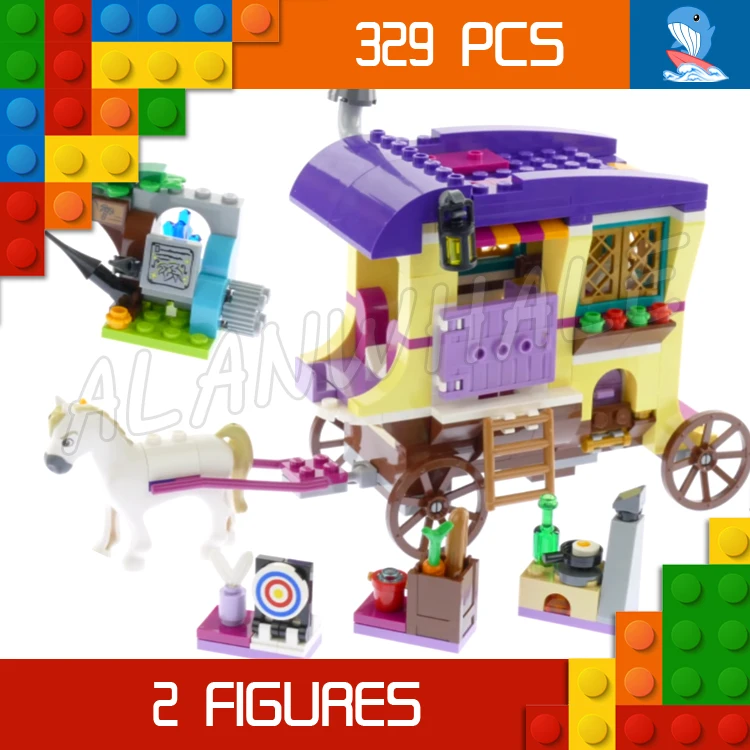 

329pcs Princess Friends Rapunzel's Travelling Caravan Forest Camping Stove 11057 Building Blocks Toys Compatible With Model