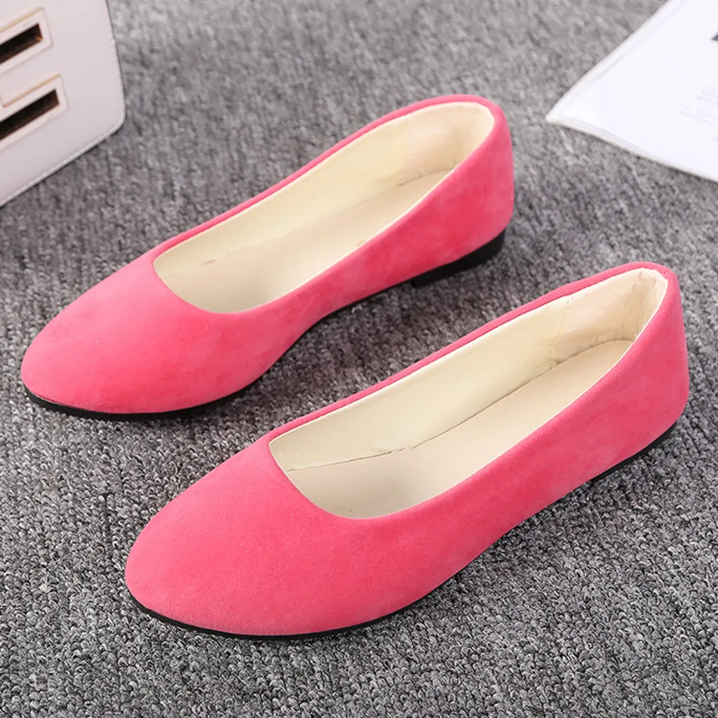 Fashion Shallow Round Toe Slip On Flat Shoes Solid Color Outdoor Walking Party Travel Lightweight Brethable casual Shoes