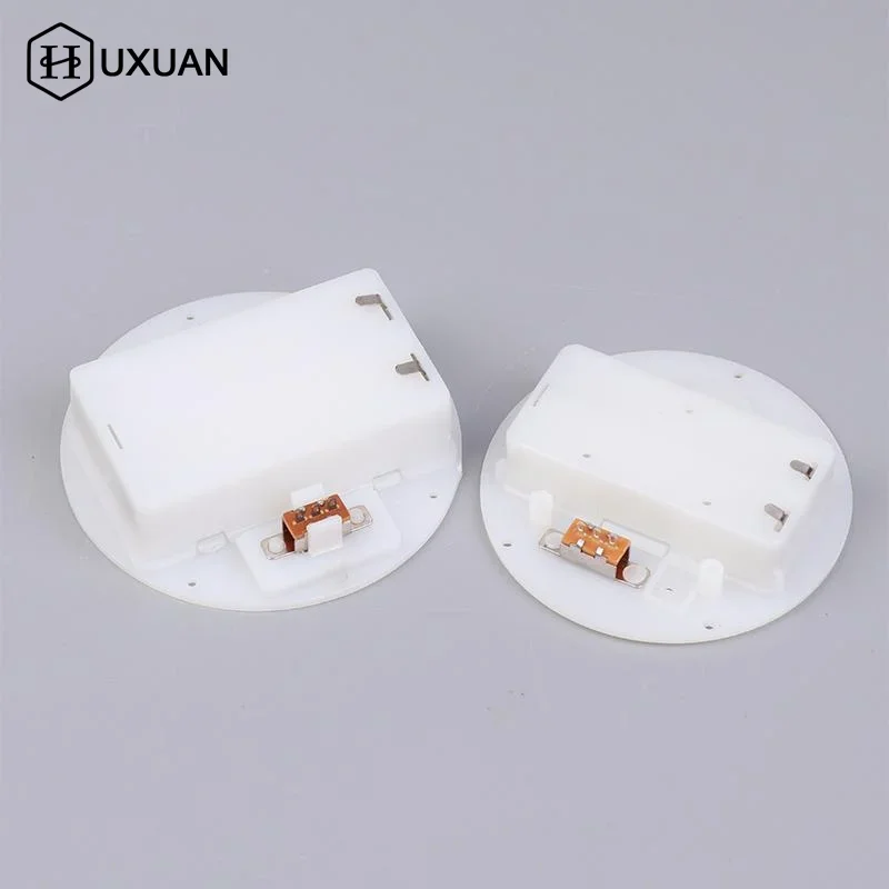 5Pcs 2 AAA/AA 3V Battery Case With Switch Cover Round Embedded Battery Holder Battery Storage Boxes Switch Socket Container