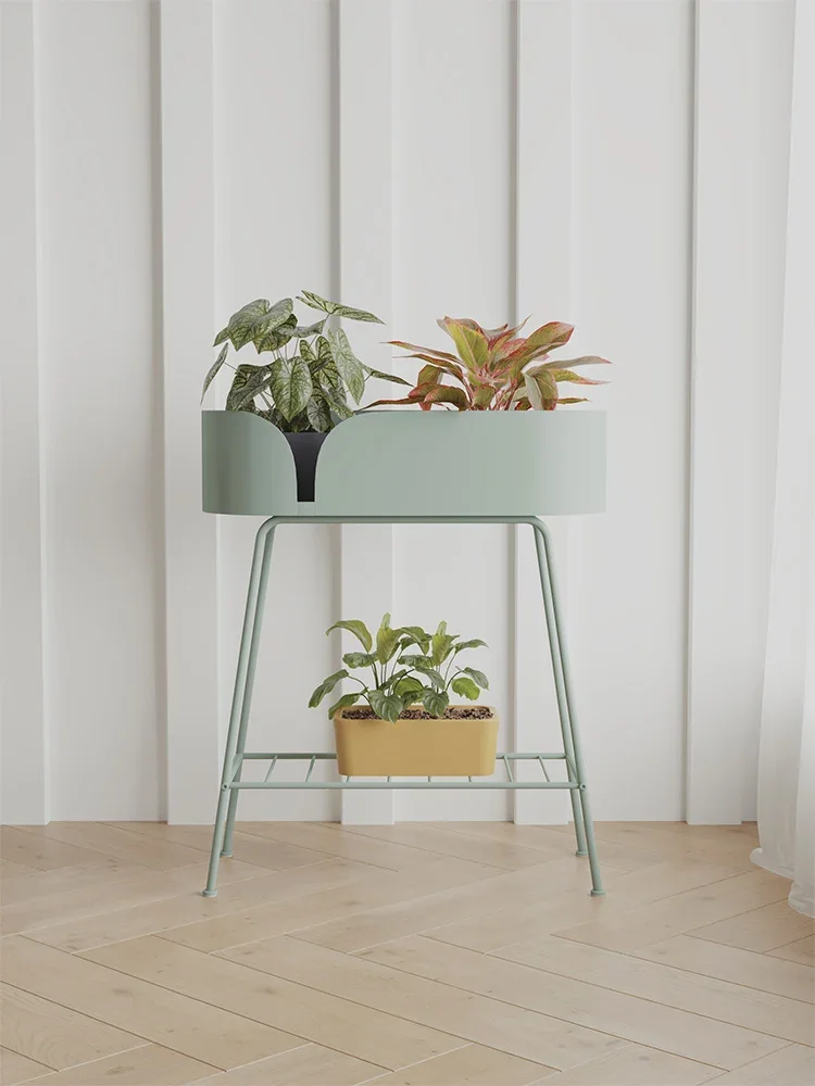 

Balcony flower rack, multi-layer storage rack, floor to ceiling living room, indoor plant placement rack, simple iron