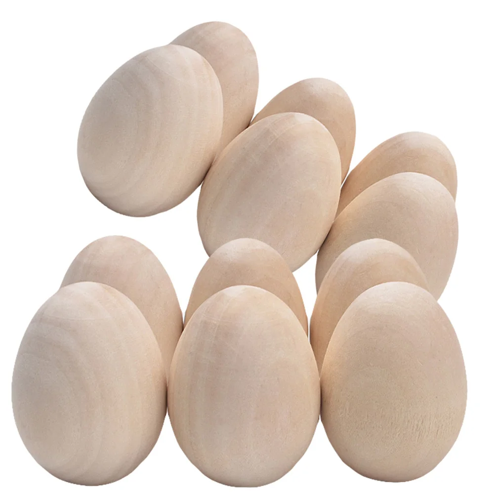 12개 나무 달걀 천연 나무 실물 같은 시뮬레이션 어린이용 DIY 페인팅 그래피티 공예 선물 몬테소리 교육용