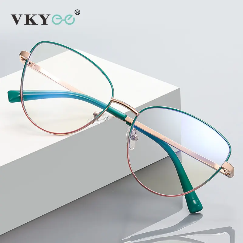 VICKY kobiety kocie oko okulary korekcyjne do czytania krótkowzroczność nadwzroczność dla kobiet CR39 blokujące niebieskie światło oprawki do okularów optycznych 3083