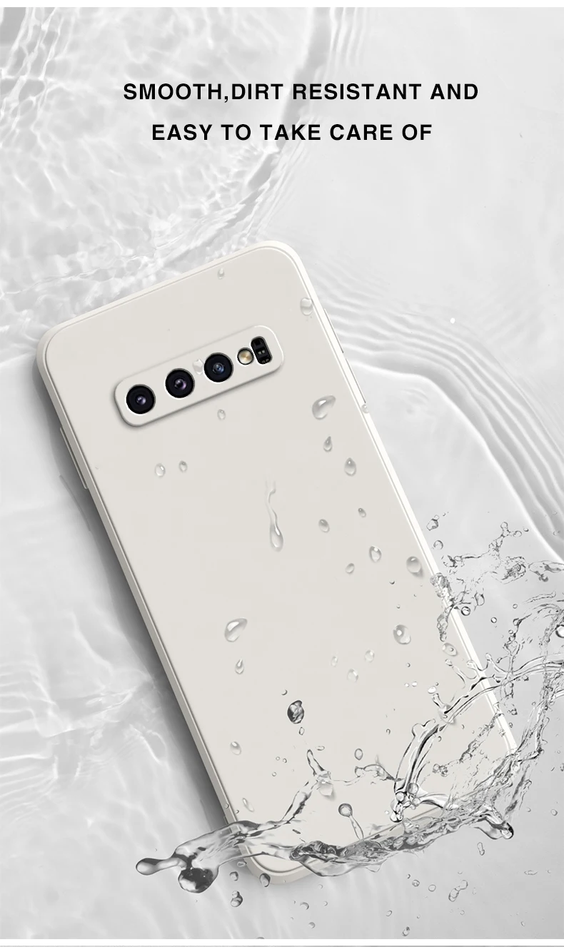 Original Square Liquid Silicone Case for Samsung Galaxy S8 S9 S10 Plus S10E Soft Candy Back Cover S8Plus S9Plus S10Plus E Fundas