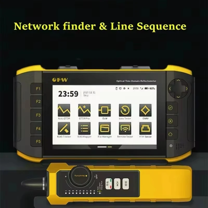 

2024 Upgraded OFW Mini OTDR 1610nm 20dB Active Fiber Live Tester Optic Reflector Optical Reflectometer Touch Screen OPM VFL iOLA