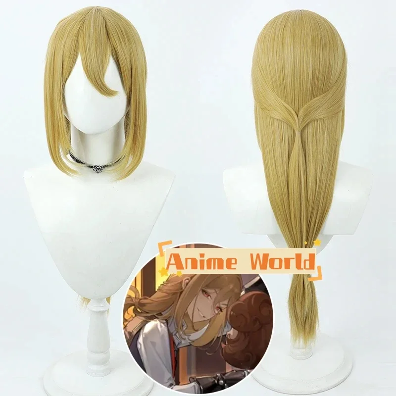

Reverse 1999 Tennant Cosplay Wig 65cm Long Yellow Synthetic Hair Heat Resistant Halloween Role Play Party Carnival + Wig Cap