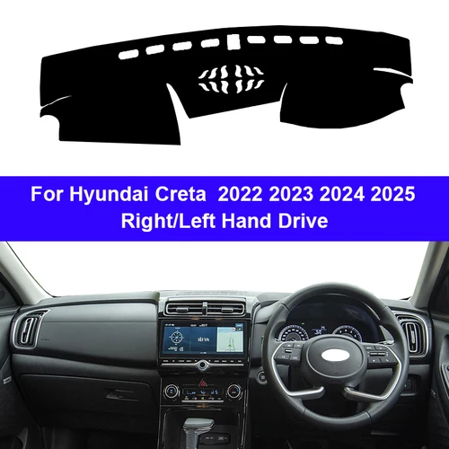 Imagen 2 del producto Cubierta para salpicadero de coche, alfombrilla para Hyundai Creta 2022 2023 2024 2025, accesorios para evitar almohadillas de luz, funda Anti-UV, accesorios para alfombras