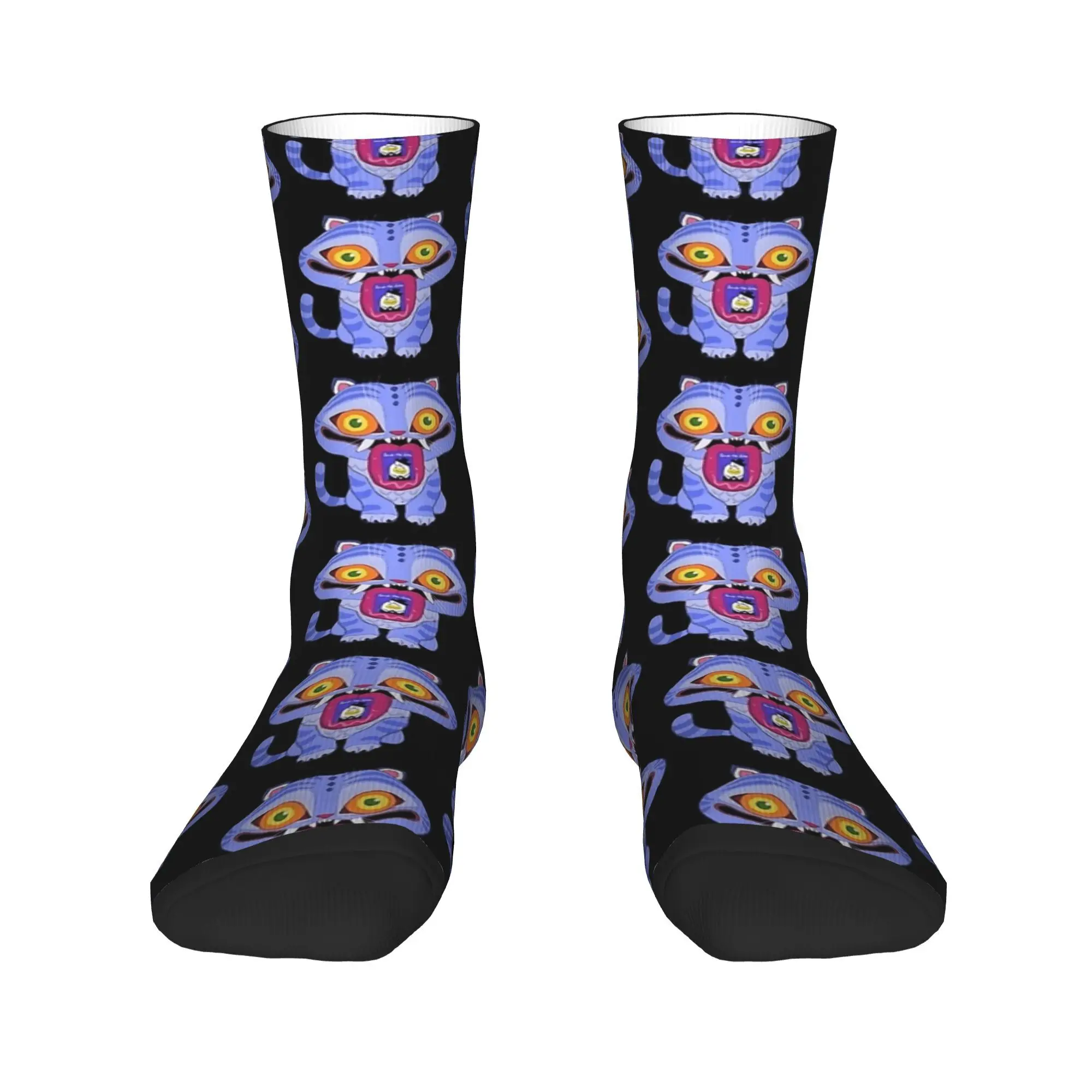 타이거 블루 KPop 악마 헌터 양말 가을 스타킹 캐주얼 여성 남성 고품질 양말 인쇄 야외 미끄럼 방지 양말