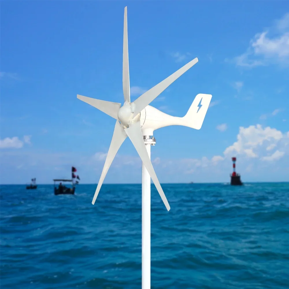 800W 12v / 24v Alternative Energy Small Size Horizontal Wind Turbine Generator For Home Or Garden