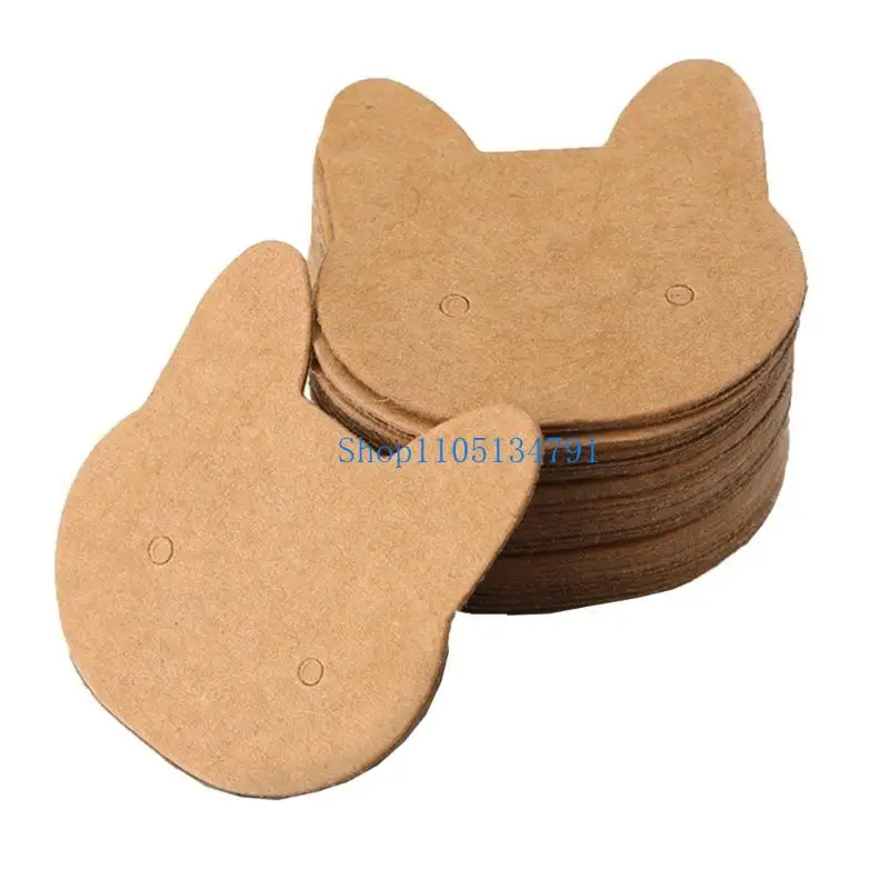 

98km 50Pcs/set Head Shaped Ear Studs Display Card Earrings Tags DIY Blank