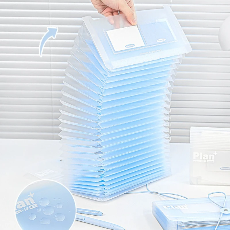 Expandable Standing File Organizer with 13 Pockets Accordion Document Folder Office School Portable Expanding Classification Box