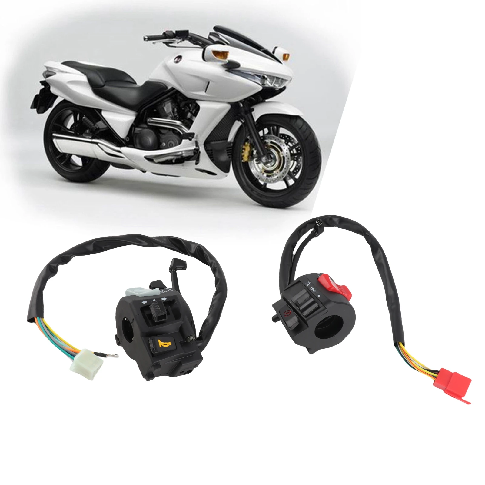 Blinker Start Schalter 2x 7/8'' Motorrad Lenker Hupe Blinker Licht Control Schalter Lenker Controller Schalter
