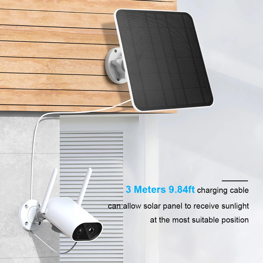 لوحة شمسية مقاومة للماء مثبتة على الحائط ، نظام خلايا شمسية ، 5 فولت ، 20 واط ، لكابل طاقة Eufycam 3 ، 3C ، 2c ، 2pro ، 9.8ft ، حزمة واحدة