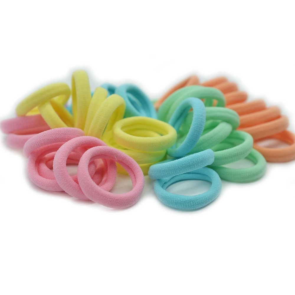 60pcs/Set Elastic Hair Bands Girls Hair Accessories Colorful Nylon Headband Kids Ponytail Holder Scrunchie Ornaments Gift