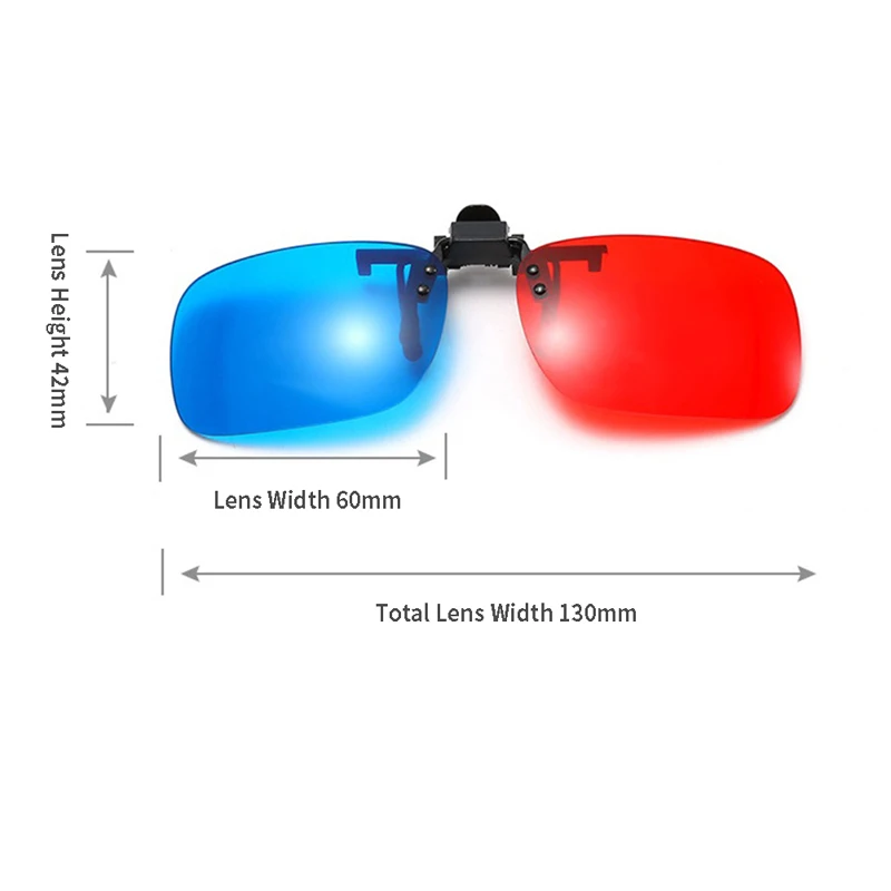 Gafas 3D de color rojo, azul y verde, montura negra para gafas de TV de película Anaglyph dimensionales para películas 3D