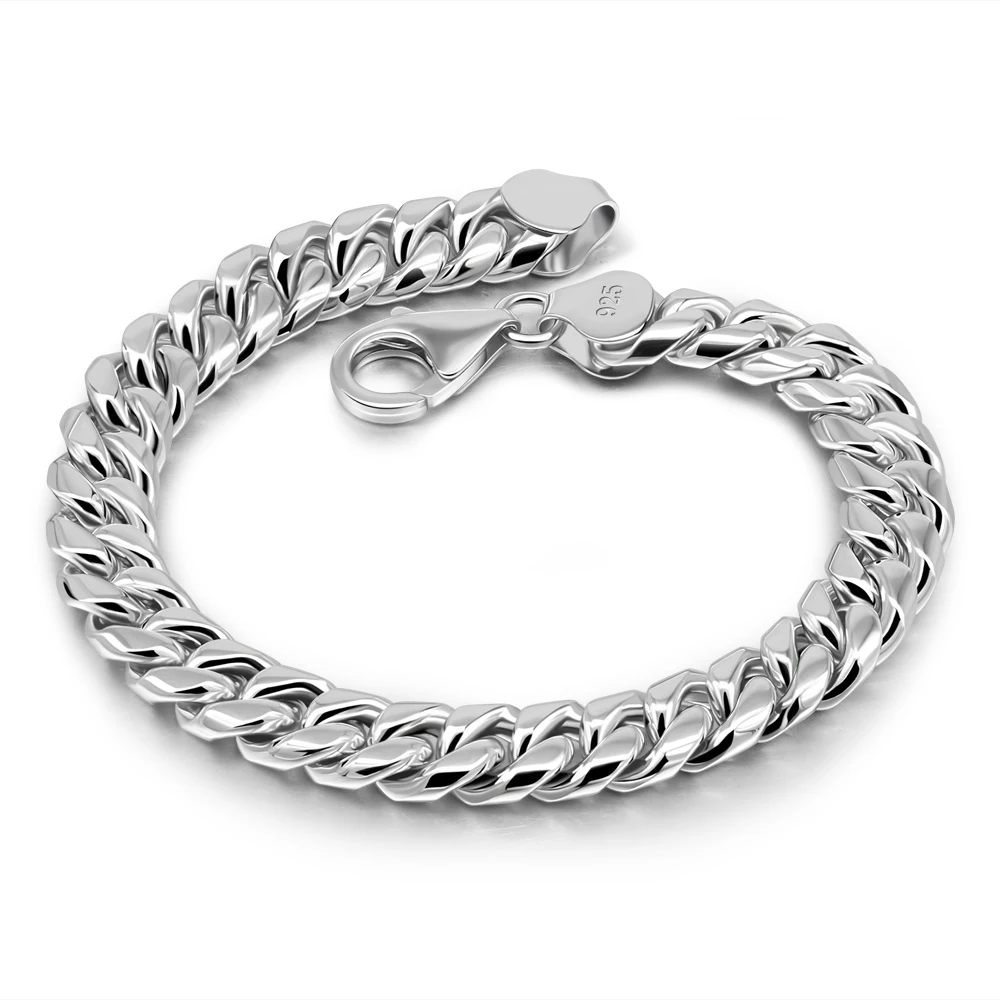 

Luxury 8MM Miami Curb Chain Bracelet for Men 925 Sterling Silver Cuban Link Chain Classic Punk Heavy Jewelry Birthday Gifts