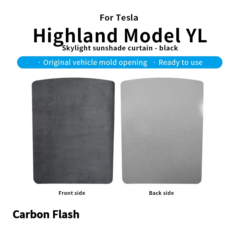 Suitable for Tesla's 2025 Model YL adsorption suede sunshade (with edge) in graphite black