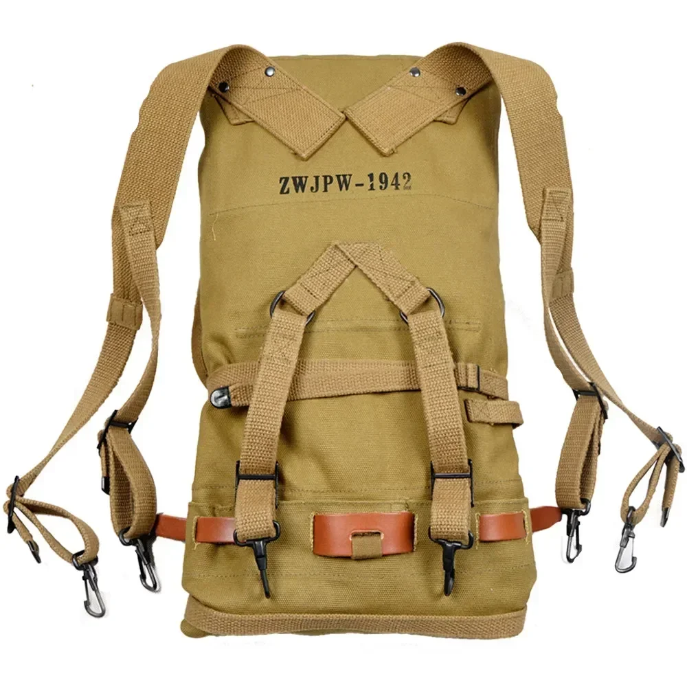 

WWII WW2 M1928 American Soldier Backpack Vintage Equipment Combination Upper Pack Lower Bag Storage Set Copy Equipment