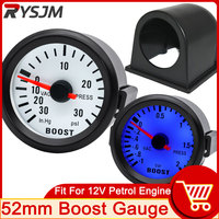 AD Round 52mm Blue Backlight Car Turbo Boost Gauge Turbin -30~30 PSI -1~2 Bar Pointer Clock Vacuums Instrument Meter DIGIT GAUG