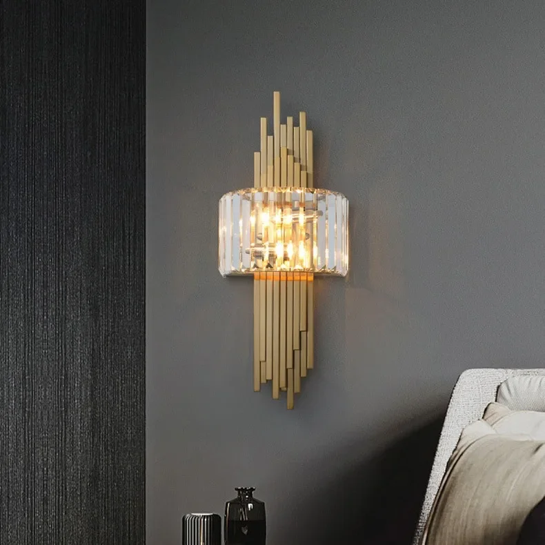 SANDYHA-Lámpara LED de pared para pasillo, sala de estar nórdica, arte creativo moderno, vestíbulo, dormitorio, mesita de noche, decoración de cristal, accesorios de iluminación