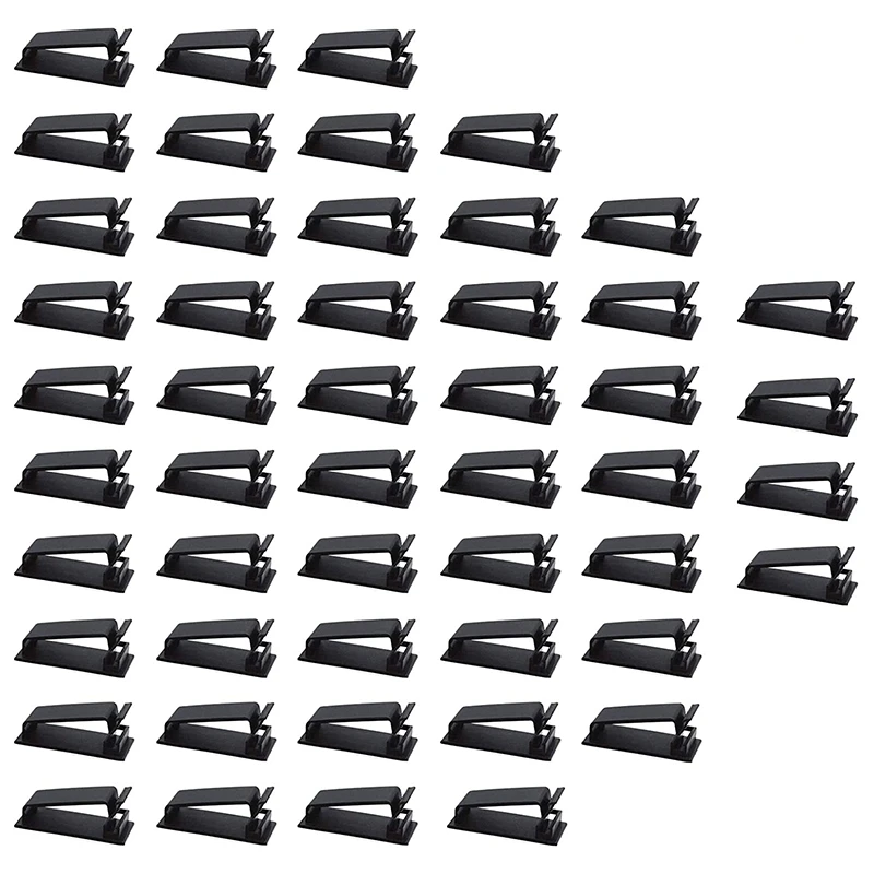 50Pcs Self Adhesive Cable Organizer Clips, Cable Clips for USB Cable, TV, Charger,