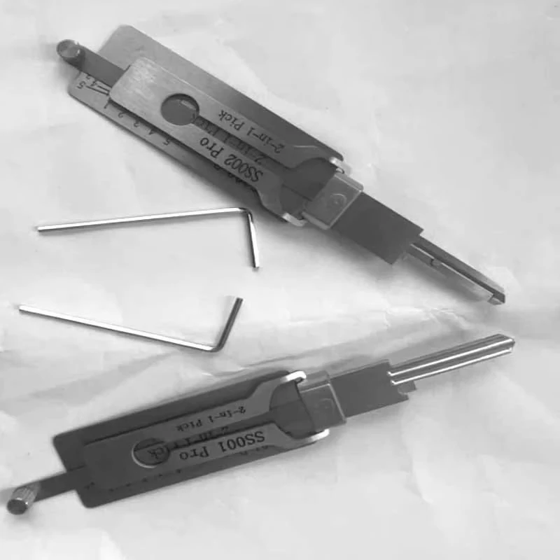 Lishi escolhe colheita ss001 ss002 2 em 1 ferramentas de serralheiro decodificador de chave mestre ganchos decodificador micha para abrir fechaduras
