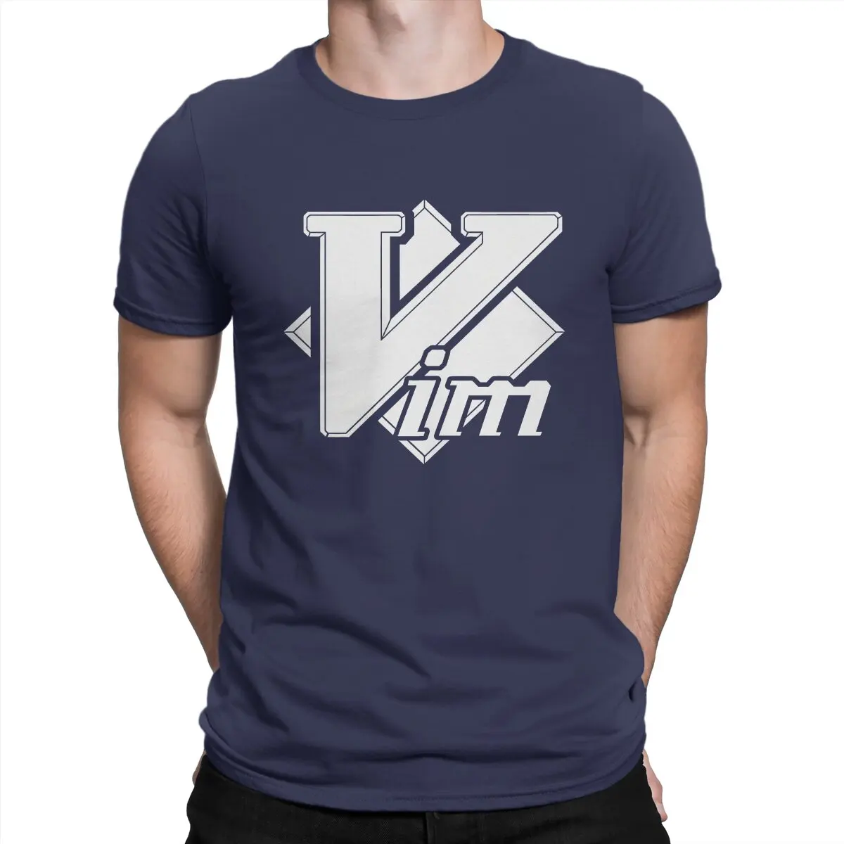 Vi Improved White T-Shirts for Men Vim Crazy 100% Cotton Tee Shirt Round Collar Short Sleeve T Shirts Graphic Printed Tops