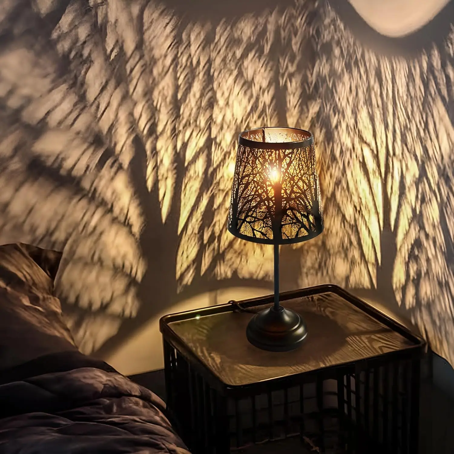 調光機能付きテーブルランプ、3段階タッチコントロール、子供用ブラックナイトライト、寝室＆リビングルームの装飾