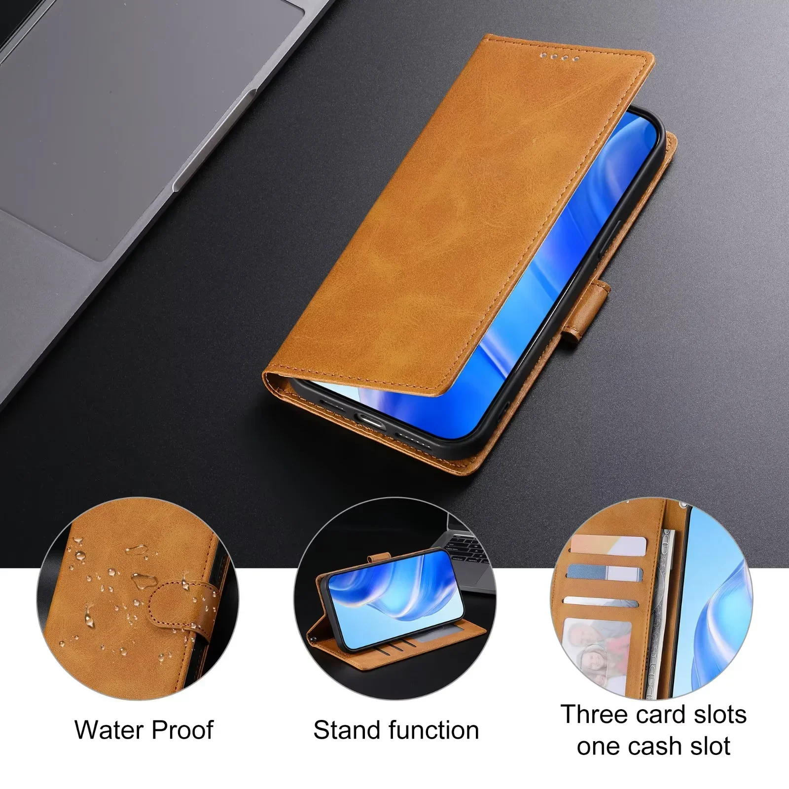 حافظة جلدية للأعمال لهاتف سامسونج S26 Ultra S24 S25 FE S23 S22 S21 S10 S9 Plus غطاء حامل محفظة Solt