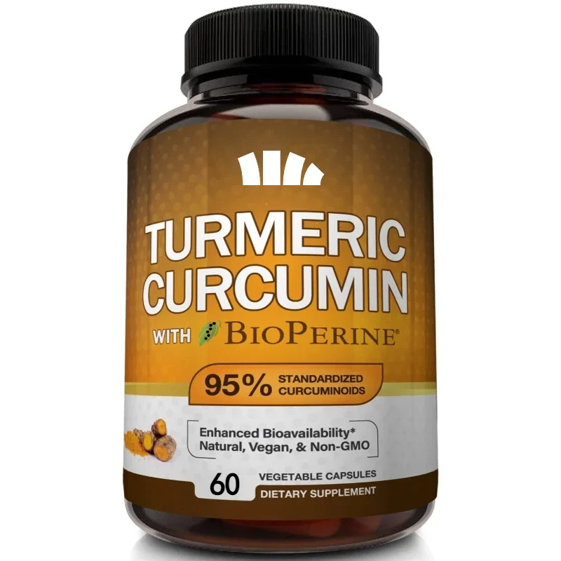 Turmeric Curcumin Supplement 1650mg with 95% Curcuminoids Black Pepper Bioperine for Enhanced Absorption Supports