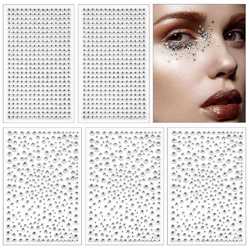 Sparkling Children's 3D Crystal Diamond Stickers DIY Craft Self Adhesive Eyes Face Body Rhinestones Sticker for Kids Girls Decor