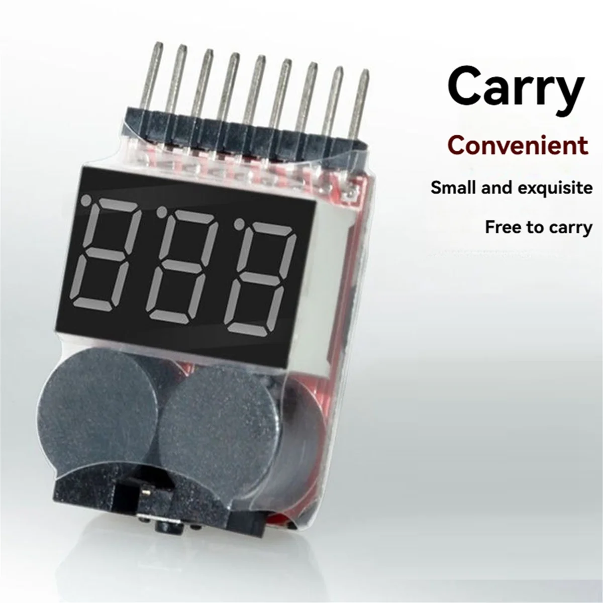 BISMZ BBX1-8S 1-8S 2IN1 Lipo Battery Voltage Tester/Low Voltage Buzzer Alarm/Battery Voltage Checker Dual Speaker,Without Case