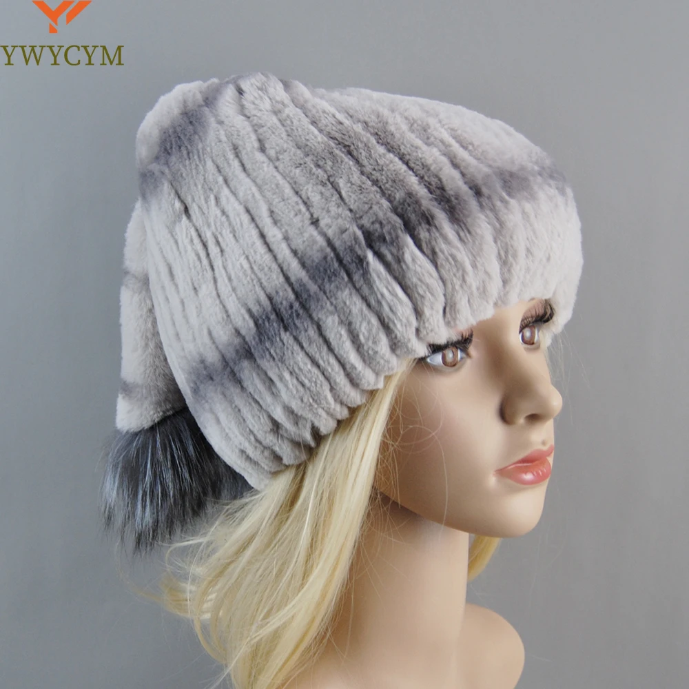 

Brand Knitted Real Rex Rabbit Fur Cap Lady Fur Hats Of Natural Rex Rabbit Fur Women Warm Winter Hat Earflap Pilot White Fur Hat