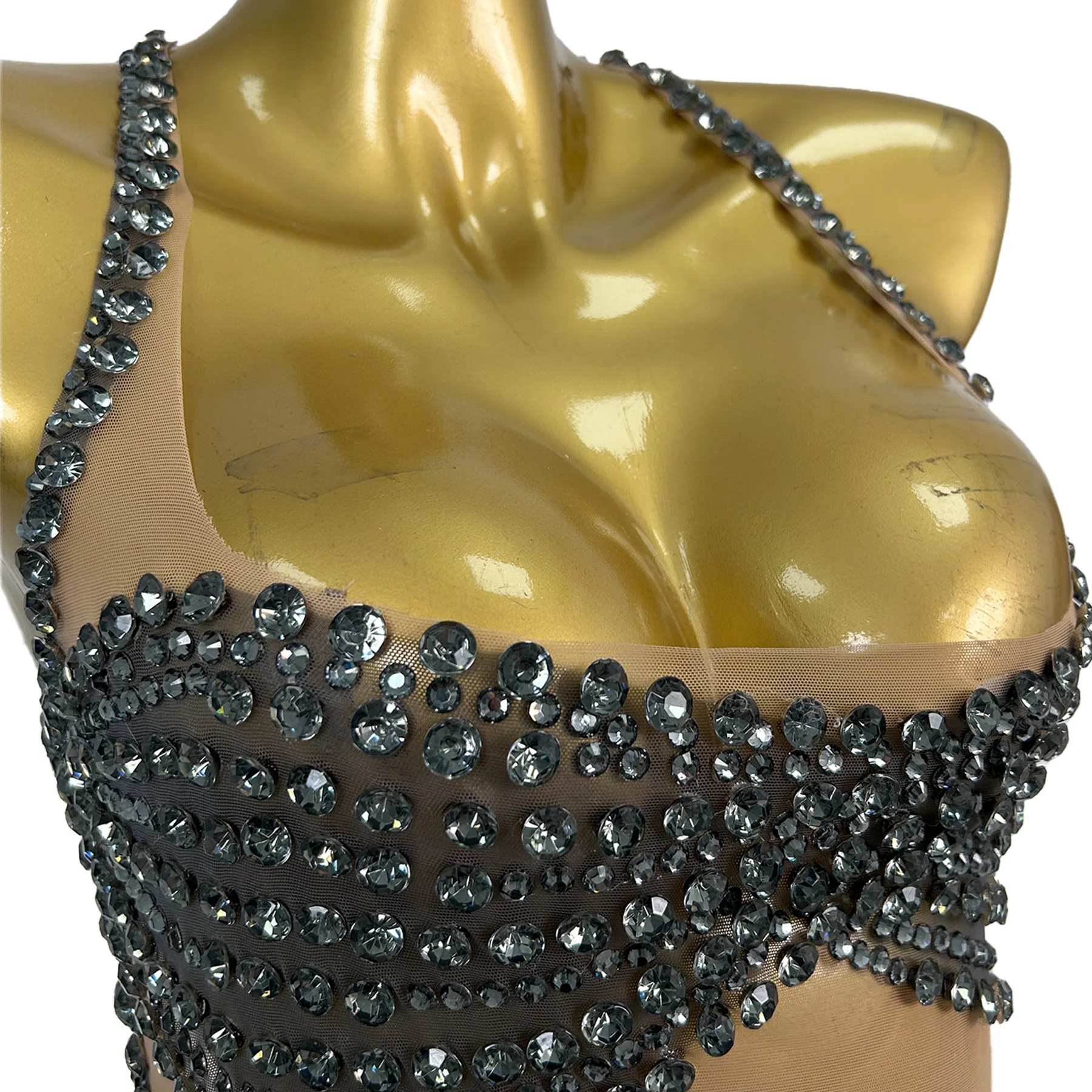 Shuini Sexy Women Mesh Latin Dance Dress Shiny Black Rhinestone Fringe Skirt Bar Stage Performance Dress Birthday Prom Gowns