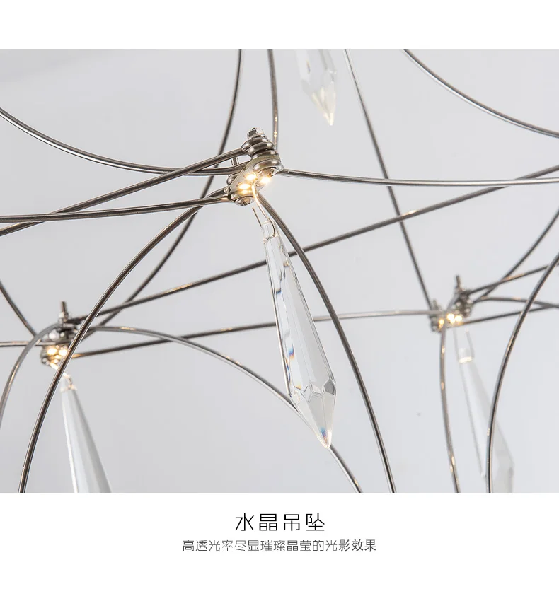 Restaurant Strip Chandelier Postmodern Light Luxury Lobby Front Desk Lamp Designer Minimalist Bar Dining Table Crystal LED Lamp