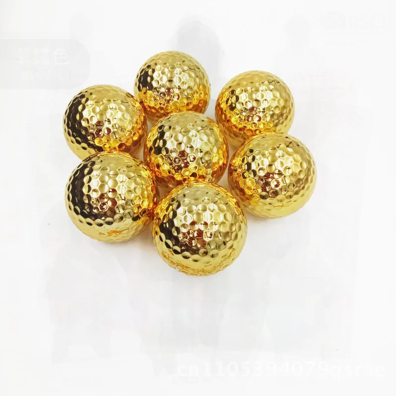 Gold Plated Golf Ball Silver Plated Double Layer Sarin Practice Ball 392 Honeycombs Surlyn Material Elasticity 80+ Diameter 46mm