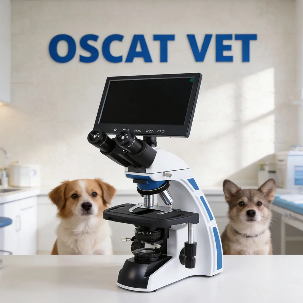 Veterinary Biological Microscope 1600X Magnification Research Microscope Trinocular Head Microscope Veterinary Instrument