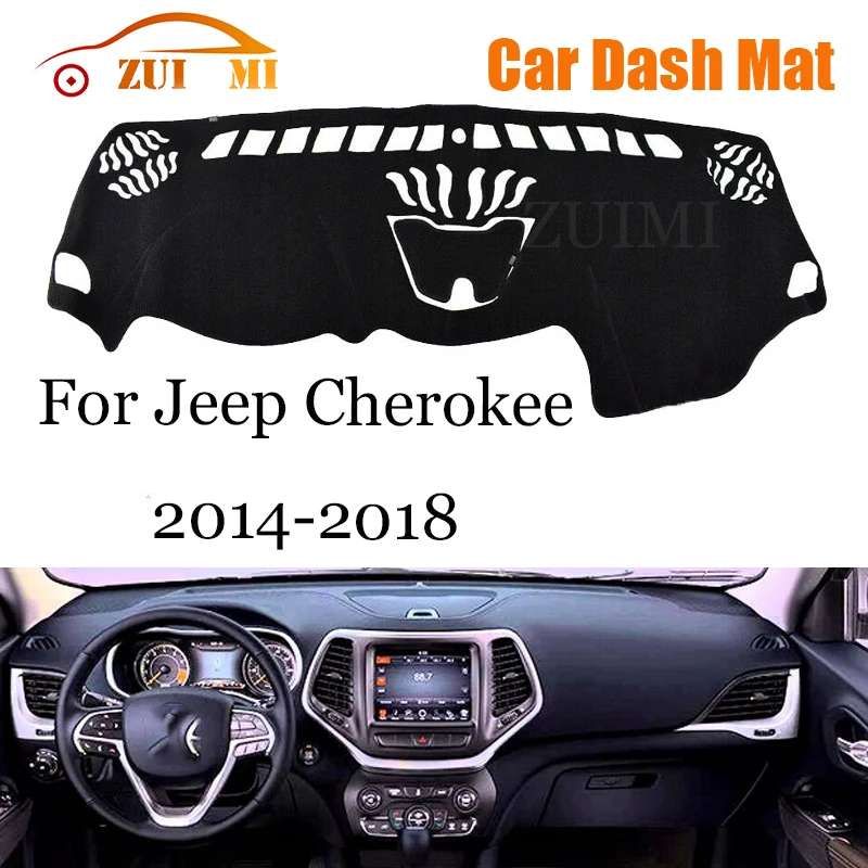 ZUIMI Car Accessories Dashboard Cover Dash Mat Dashmat For Jeep Cherokee 2014~2018 LHD Dash Board Cover Pad Sun Shade