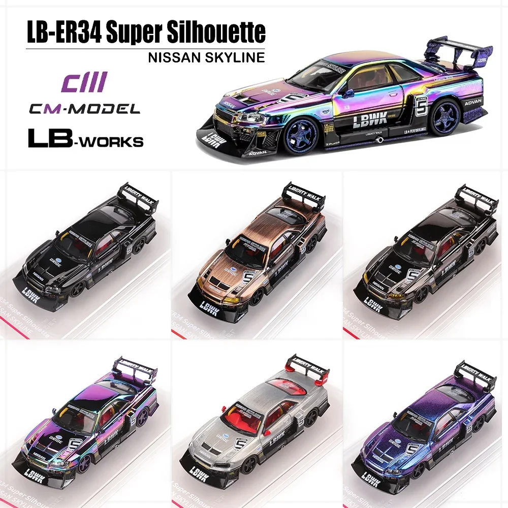 

1:64 CM Nissan Skyline LB-ER34 LBWK R34 Limited Edition Hidden Static Diecast Alloy Model Car Collection Toy Birthday Gift