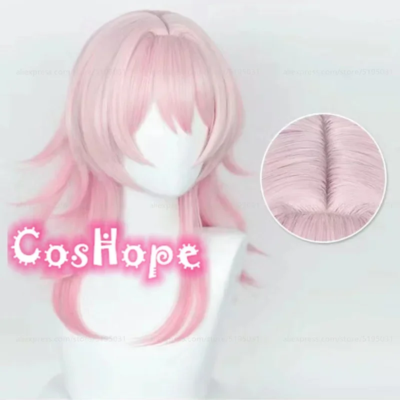 March 7th Cosplay Wig 50cm Medium Long Pink Gradient Wig Cosplay Anime Cosplay Wigs Heat Resistant Synthetic Wigs