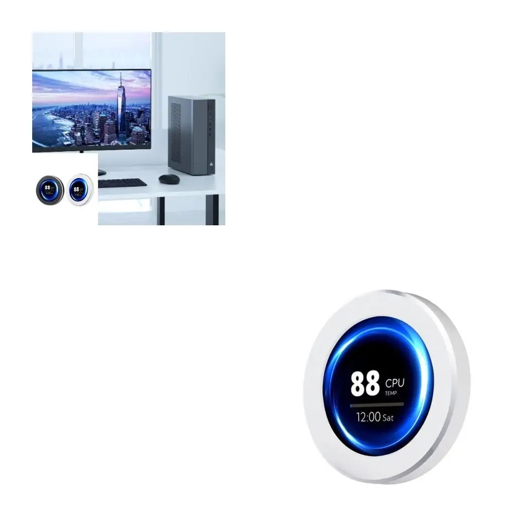 

652F 2.8inch LCD USB Round Computer Monitor Display Screen USB Type C Secondary Screen PC CPU GPU Monitor Screen