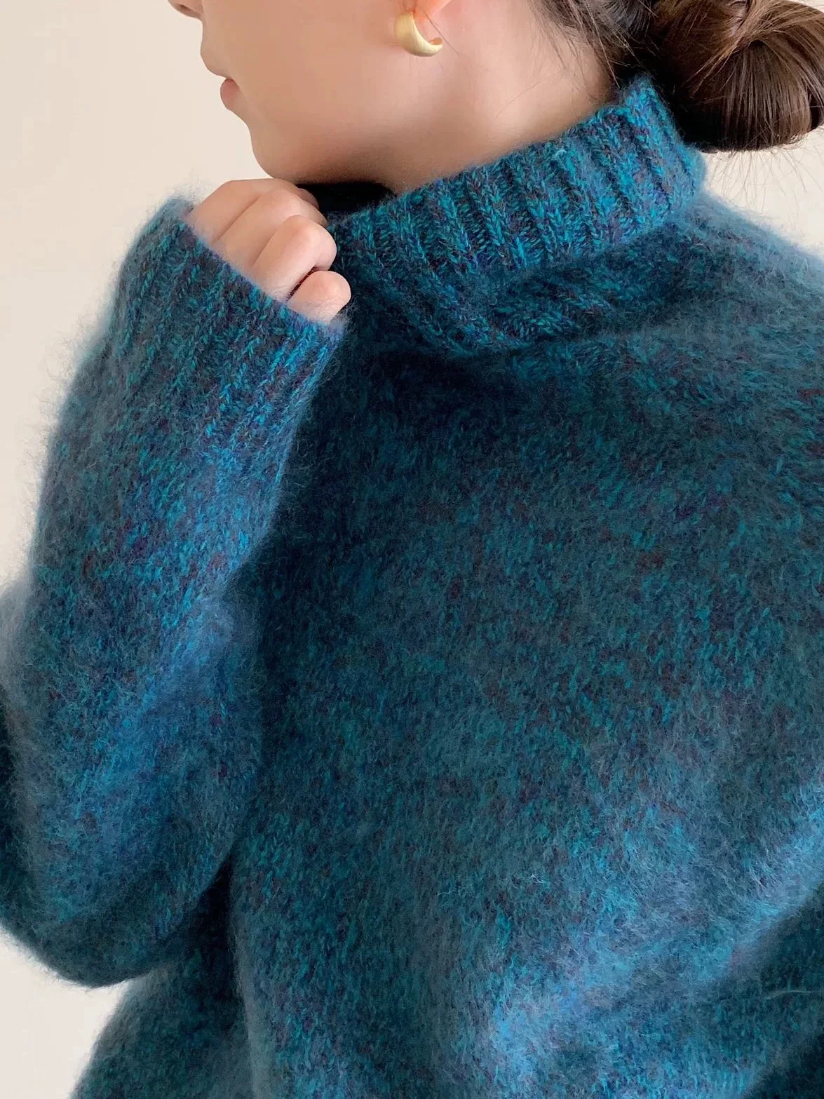 

Женский свитер Fce Lined Camere с воротником-стойкой, утепленный, вязаный, из мягкой шерсти, в корейском стиле, осень-зима