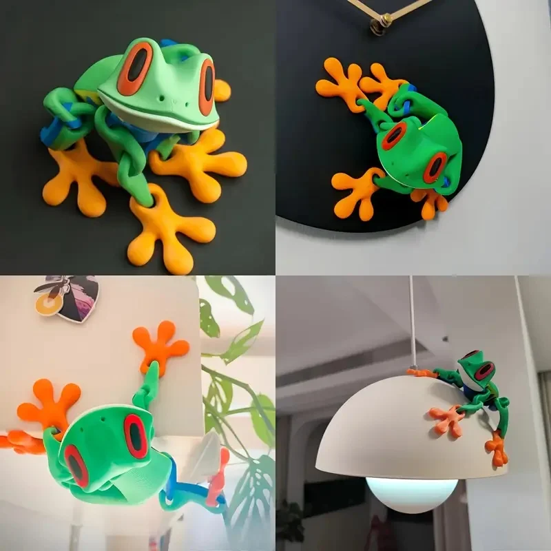 Frog Fridge Magnets, Home Kitchen Office Whiteboard Pantry and Dishwasher Decoration, Cute Colorful Animals Decor