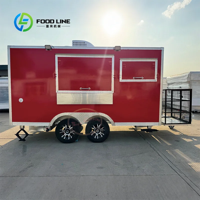 Hot Sale Customized Fully Equipped Mobile Food Trailer - Coffee Kiosk Snack Pizza BBQ Hot Dog Ice Cream Concession Cart